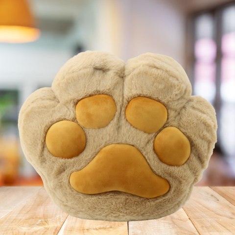 Pluszowa Poduszka Z Kieszenią Na Ręce i Kocykiem Ogrzewacz Beżowa 40cm