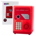 Elektroniczny Sejf Bankomat Skarbonka Na PIN Dla Dzieci Czerwony