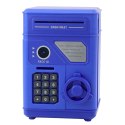 Elektroniczny Sejf Bankomat Skarbonka Na PIN Dla Dzieci Niebieski