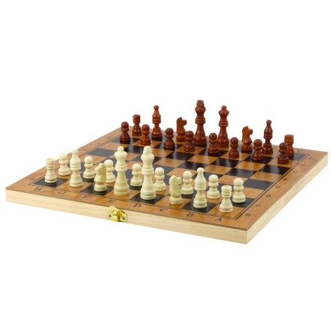 Klasyczna Gra Logiczna 3w1 Szachy Warcaby Backgammon Drewniane