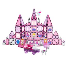 Klocki Magnetyczne Okienka Witraże Do Malowania Pisaki Różowe 126 el.