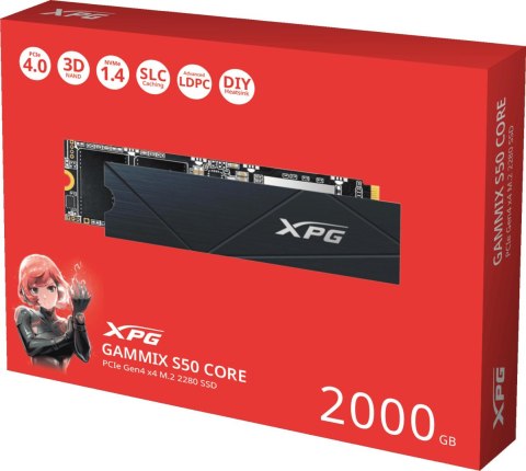 Adata Dysk SSD XPG GAMMIX S50 CORE 2TB PCIe 4x4 3.5/2.8 M2 Adata Dysk SSD XPG GAMMIX S50 CORE 2TB PCIe 4x4 3.5/2.8 M2