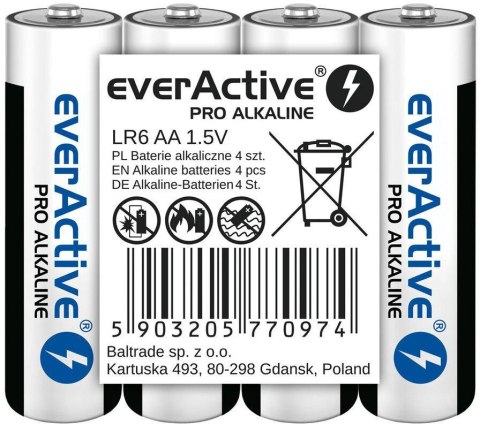 Bateria LR6 (AA) everActive Pro Alcaline (folia 4 szt.) Bateria LR6 (AA) everActive Pro Alcaline (folia 4 szt.)