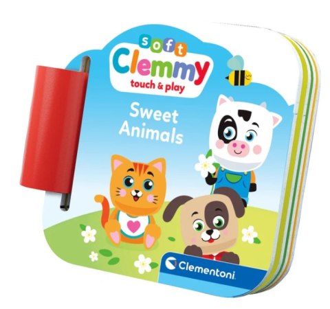 Clemmy Słodkie Zwierzaki Kotek Piesek Krówka Klocki Książeczka Clementoni 17849