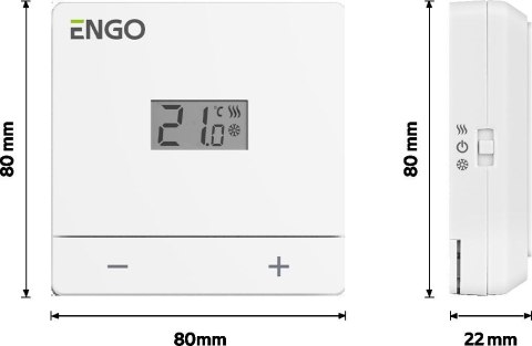 ENGO Controls EASY-230W - Regulator temperatury, 230V, biały, dobowy, natynkowy