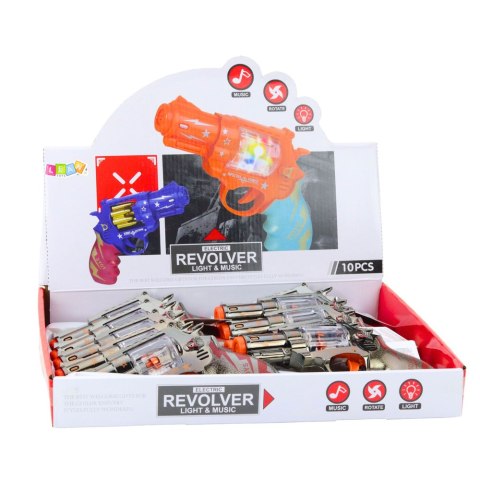 Pistolet Zabawkowy Rewolwer Magazynek Z Kulkami Światła Dźwięki