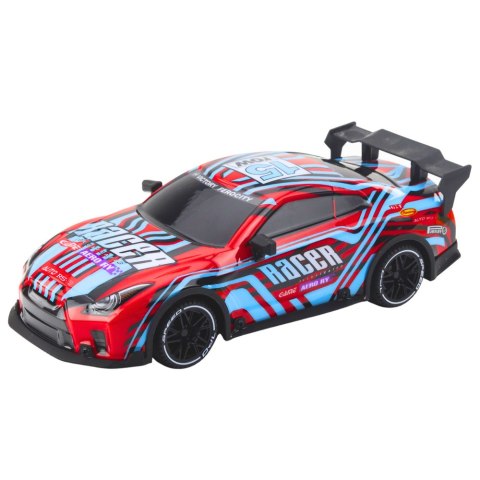 Samochód Wyścigowy Zdalnie Sterowane RC Świecąca Karoseria Niebiesko-Czerwony