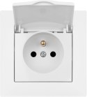 Gniazdo pojedyncze z klapką i uziemieniem VCX WESA LC 52 Biały