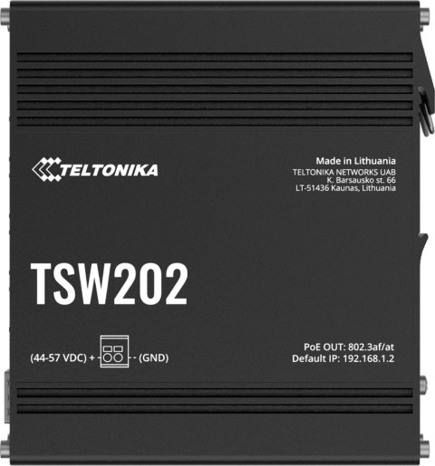 Teltonika TSW202 switch przemysłowy zarządzalny 8xFE 2xSFP PoE+ (TSW202000000) DIN