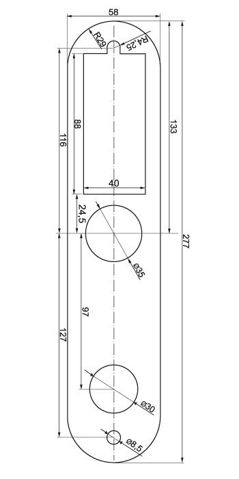 PODKŁADKA EURA ELW-05B9 ułatwiająca montaż szyldu zamka ELH-40B9