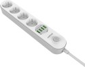 LISTWA ZASILAJĄCA Z WYŁĄCZNIKIEM Energizer 4x SCHUKO 4x USB-A 2500W 10A KABEL 2M LISTWA ZASILAJĄCA Z WYŁĄCZNIKIEM Energizer 4x SCHUKO 4x USB-A 2500W 10A KABEL 2M