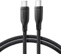Kabel USB-C / USB-C Joyroom SA34-CC3 100cm 60W 5A PD w oplocie czarny Kabel USB-C / USB-C Joyroom SA34-CC3 100cm 60W 5A PD w oplocie czarny