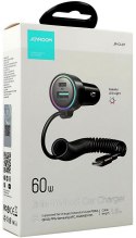 Ładowarka samochodowa 3w1 Joyroom JR-CL07 60W 4.0A PD 3.0 QC 3.0 1x USB-A 1x USB-C z kablem 1.6M Ładowarka samochodowa 3w1 Joyroom JR-CL07 60W 4.0A PD 3.0 QC 3.0 1x USB-A 1x USB-C z kablem 1.6M