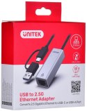 Adapter Unitek U1313C USB-A/C na RJ45 2.5G Ethernet Adapter Unitek U1313C USB-A/C na RJ45 2.5G Ethernet