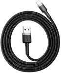 KABEL USB-A / Lightning iPhone Baseus Cafule CALKLF-BG1 100cm Apple 2.4A CZARNO-SZARY W OPLOCIE KABEL USB-A / Lightning iPhone Baseus Cafule CALKLF-BG1 100cm Apple 2.4A CZARNO-SZARY W OPLOCIE