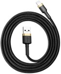 KABEL USB-A / Lightning iPhone Baseus Cafule CALKLF-BV1 100cm Apple 2.4A CZARNO-ZŁOTY W OPLOCIE KABEL USB-A / Lightning iPhone Baseus Cafule CALKLF-BV1 100cm Apple 2.4A CZARNO-ZŁOTY W OPLOCIE
