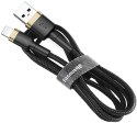 KABEL USB-A / Lightning iPhone Baseus Cafule CALKLF-BV1 100cm Apple 2.4A CZARNO-ZŁOTY W OPLOCIE KABEL USB-A / Lightning iPhone Baseus Cafule CALKLF-BV1 100cm Apple 2.4A CZARNO-ZŁOTY W OPLOCIE