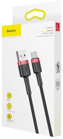 KABEL USB-A / USB-C Baseus Cafule CATKLF-A91 50cm 3A QC 3.0 CZARNO-CZERWONY W OPLOCIE KABEL USB-A / USB-C Baseus Cafule CATKLF-A91 50cm 3A QC 3.0 CZARNO-CZERWONY W OPLOCIE