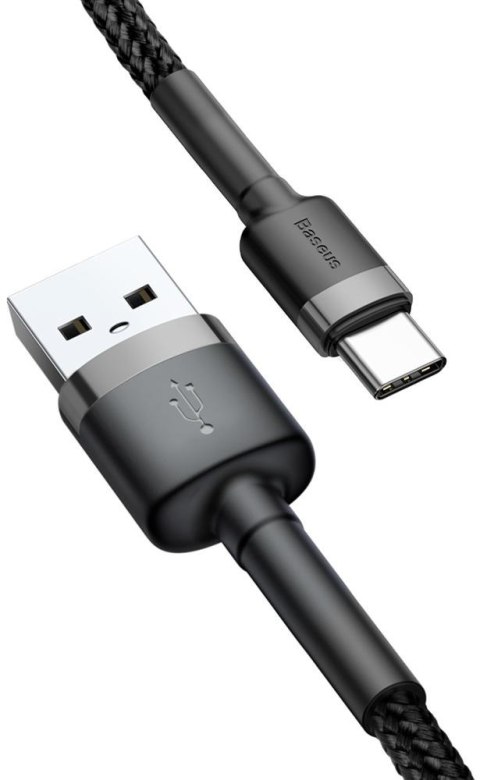 KABEL USB-A / USB-C Baseus Cafule CATKLF-AG1 50cm 3A QC 3.0 CZARNO-SZARY W NYLONOWYM OPLOCIE KABEL USB-A / USB-C Baseus Cafule CATKLF-AG1 50cm 3A QC 3.0 CZARNO-SZARY W NYLONOWYM OPLOCIE