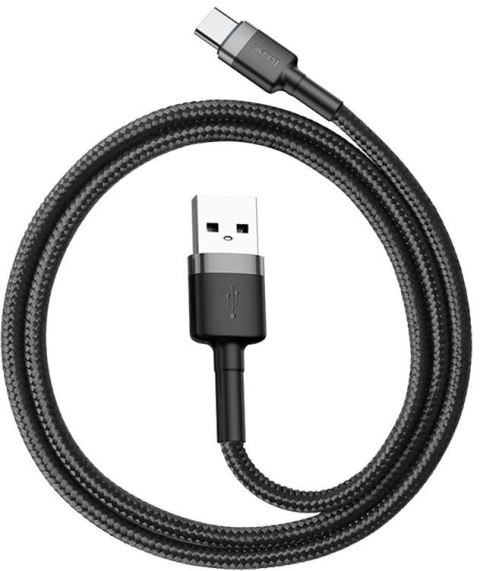 KABEL USB-A / USB-C Baseus Cafule CATKLF-AG1 50cm 3A QC 3.0 CZARNO-SZARY W NYLONOWYM OPLOCIE KABEL USB-A / USB-C Baseus Cafule CATKLF-AG1 50cm 3A QC 3.0 CZARNO-SZARY W NYLONOWYM OPLOCIE
