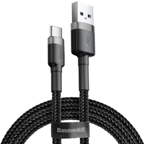 KABEL USB-A / USB-C Baseus Cafule CATKLF-BG1 100cm 3A QC 3.0 CZARNO-SZARY W NYLONOWYM OPLOCIE KABEL USB-A / USB-C Baseus Cafule CATKLF-BG1 100cm 3A QC 3.0 CZARNO-SZARY W NYLONOWYM OPLOCIE