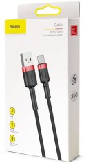 KABEL USB-A / USB-C Baseus Cafule CATKLF-U91 300cm 2A QC 3.0 CZARNO-CZERWONY W OPLOCIE KABEL USB-A / USB-C Baseus Cafule CATKLF-U91 300cm 2A QC 3.0 CZARNO-CZERWONY W OPLOCIE