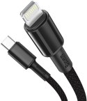 KABEL USB-C / Lightning iPhone Baseus Cafule CATLGD-01 1m 20W PD Quick Charging CZARNY W OPLOCIE KABEL USB-C / Lightning iPhone Baseus Cafule CATLGD-01 1m 20W PD Quick Charging CZARNY W OPLOCIE