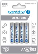 Akumulatorki AAA / R03 Ni-MH everActive 800mAh Silver Line (box 4 szt.) Akumulatorki AAA / R03 Ni-MH everActive 800mAh Silver Line (box 4 szt.)
