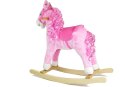 Koń Na Biegunach Różowy z Lokami Dźwięki Rusza Pyskiem Ogonem 74 cm