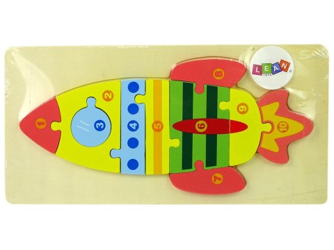 Zestaw Drewnianych Puzzli Rakieta Liczby Zestaw Drewnianych Puzzli Rakieta Liczby