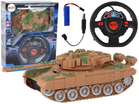 Czołg R/C Zdalnie Sterowany Światła Dźwięk Piaskowy 1:18 27MHz Czołg R/C Zdalnie Sterowany Światła Dźwięk Piaskowy 1:18 27MHz