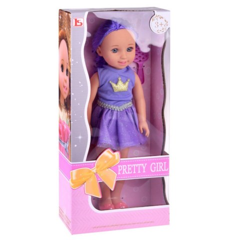 Lalka W Sukience z Koroną Długie Włosy Fioletowa Szczotka 38cm Lalka W Sukience z Koroną Długie Włosy Fioletowa Szczotka 38cm