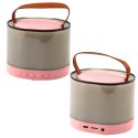 Zestaw Do Karaoke Głośnik Mikrofon Bezprzewodowy K52 RGB Bluetooth Różowy