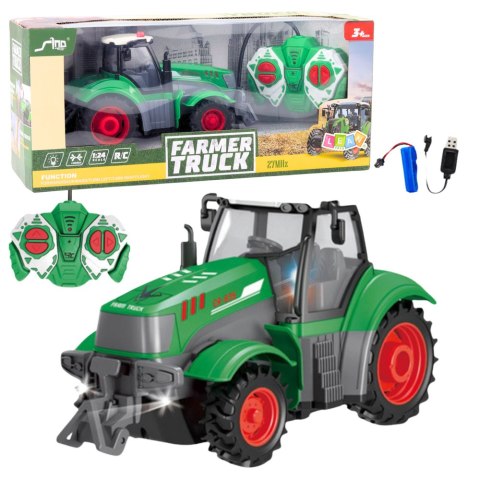 Ciągnik Traktor Rolniczy Zdalnie Sterowany RC Zielony 1:24 Ciągnik Traktor Rolniczy Zdalnie Sterowany RC Zielony 1:24
