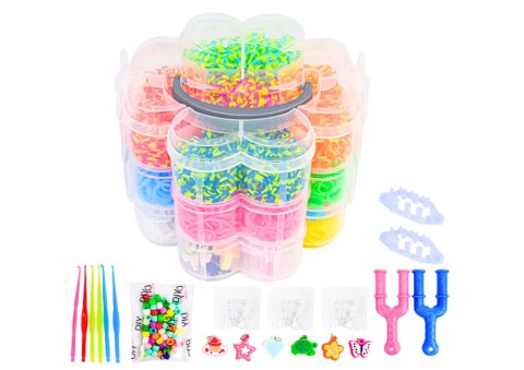 Zestaw Gumek Do Tworzenia Bransoletek DIY 4500 El Zestaw Gumek Do Tworzenia Bransoletek DIY 4500 El