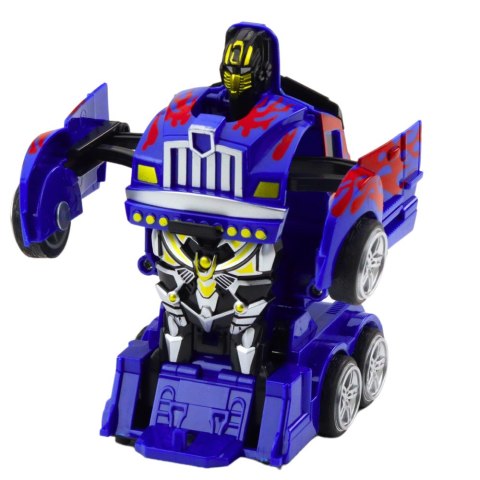Ciężarówka Auto Robot 2w1 Napęd Czerwone Wzory Niebieska Ciężarówka Auto Robot 2w1 Napęd Czerwone Wzory Niebieska