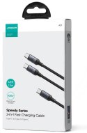 Kabel 2w1 USB-C / 2x USB-C Joyroom Speedy SA21-1T2 150cm 100W w oplocie czarny Kabel 2w1 USB-C / 2x USB-C Joyroom Speedy SA21-1T2 150cm 100W w oplocie czarny