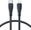 Kabel USB-C / Lightning Joyroom S-CL020A11 120cm 20W w oplocie czarny Kabel USB-C / Lightning Joyroom S-CL020A11 120cm 20W w oplocie czarny