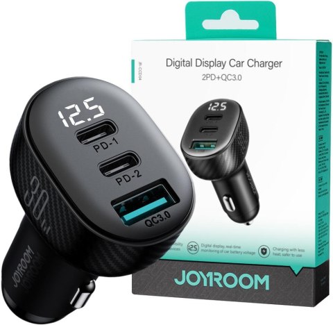 Ładowarka samochodowa Joyroom JR-CCD04 30W 4A 2x USB-C 1x USB-A PD QC 3.0 Ładowarka samochodowa Joyroom JR-CCD04 30W 4A 2x USB-C 1x USB-A PD QC 3.0