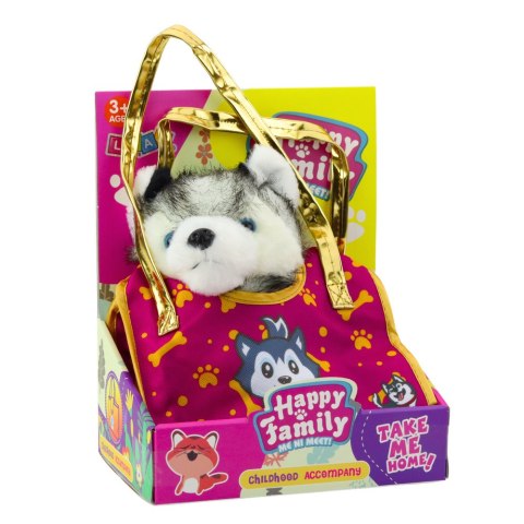 Piesek Husky W Torebce Pluszowy Maskotka Przytulanka Biało Szary Piesek Husky W Torebce Pluszowy Maskotka Przytulanka Biało Szary