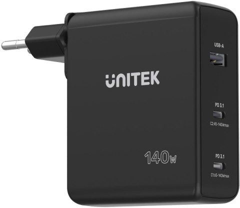 Unitek ładowarka GaN 3 porty 140W Unitek ładowarka GaN 3 porty 140W