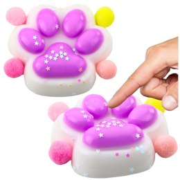 Gniotek Kocia Łapka Antystresowa Sensoryczna Squishy Gwiazdki Fioletowa