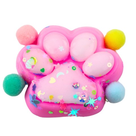 Gniotek Kocia Łapka Antystresowa Sensoryczna Squishy Konfetti Różowa