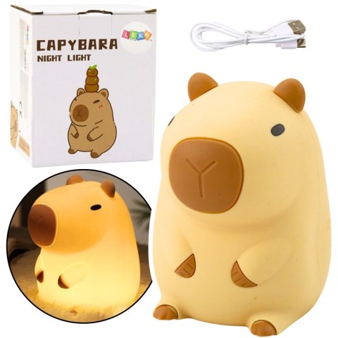 Kapibara Lampka Nocna Silikonowa Z Timerem 20min Beżowa