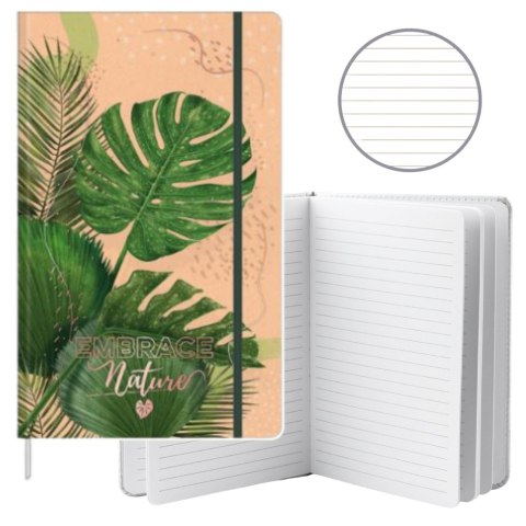 Notatnik Zeszyt Planner W Linie Liście Monstera Gumka A5 80 Kartek Notatnik Zeszyt Planner W Linie Liście Monstera Gumka A5 80 Kartek