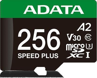 Adata Karta pamięci microSD Speed Plus 256GB UHS1 U3 V30 A2 180/160 MB/s Adata Karta pamięci microSD Speed Plus 256GB UHS1 U3 V30 A2 180/160 MB/s