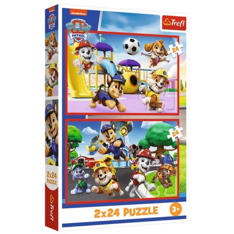 Puzzle - 2x24 - Psi dzień zabaw- Psi Patrol Trefl 34434 Puzzle - 2x24 - Psi dzień zabaw- Psi Patrol Trefl 34434